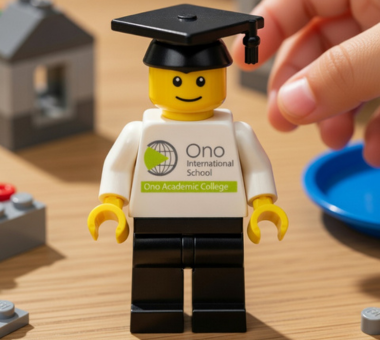 Custom LEGO-compatible minifigure designed as a partner gift for Ono International