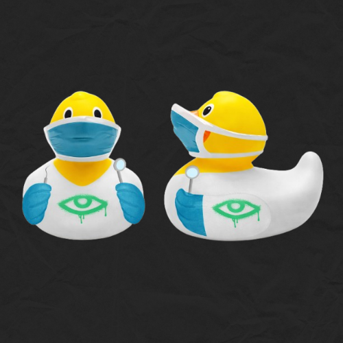 Custom branded rubber ducks for conference giveaway